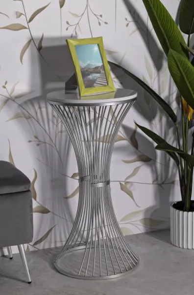 Mauro Ferretti Odkladací stolík Funnel 40 cm strieborný/mramor
