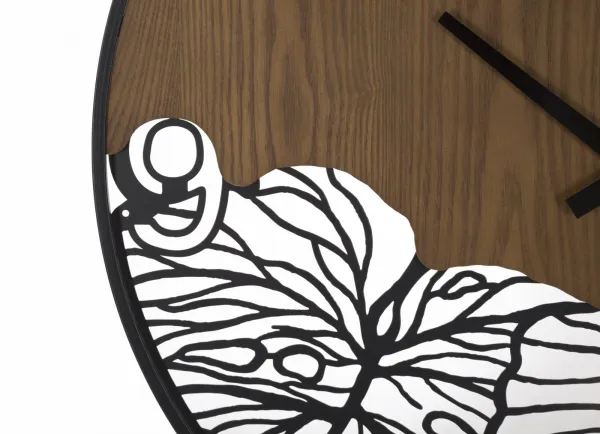 Mauro Ferretti Nástenné hodiny Super Leaf 60 cm hnedé/čierne