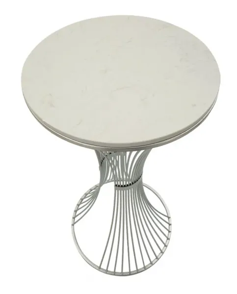 Mauro Ferretti Odkladací stolík Funnel 50 cm strieborná/mramor