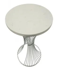 Mauro Ferretti Odkladací stolík Funnel 50 cm strieborná/mramor