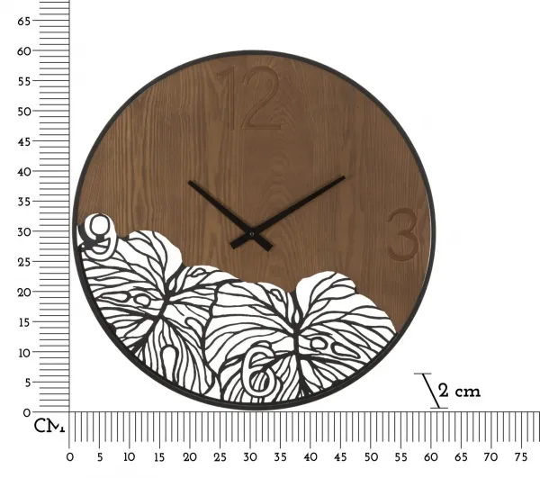 Mauro Ferretti Nástenné hodiny Super Leaf 60 cm hnedé/čierne