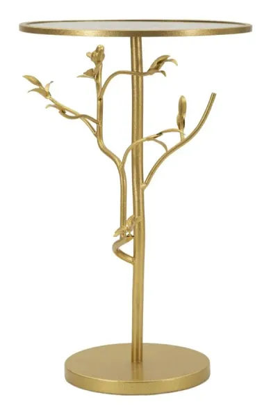 Mauro Ferretti Odkladový stolík Birds 38 cm sklo zlatý