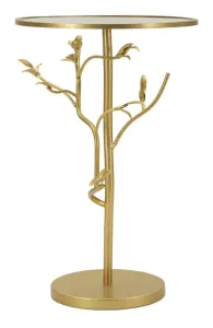Mauro Ferretti Odkladový stolík Birds 38 cm sklo zlatý