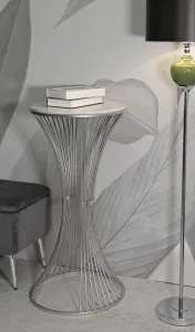 Mauro Ferretti Odkladací stolík Funnel 50 cm strieborná/mramor