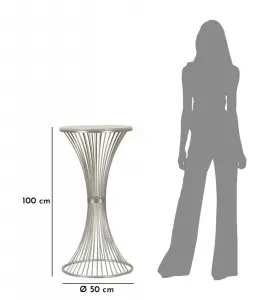 Mauro Ferretti Odkladací stolík Funnel 50 cm strieborná/mramor