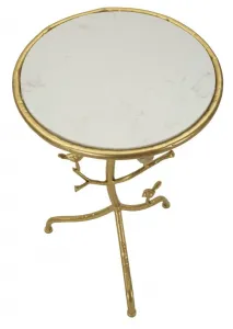 Mauro Ferretti Odkladací stolík Vtáky 38 cm zlatý/mramor