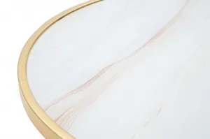 Mauro Ferretti Odkladací stolík Glam 50 cm zlatý/mramor