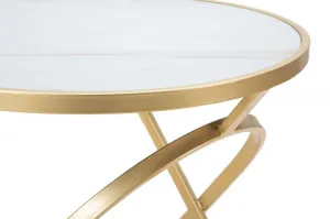 Mauro Ferretti Odkladací stolík Glam 50 cm zlatý/mramor