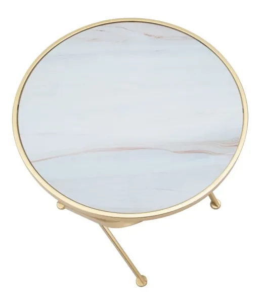 Mauro Ferretti Odkladací stolík Glam 50 cm zlatý/mramor