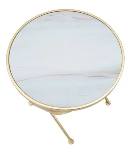 Mauro Ferretti Odkladací stolík Glam 50 cm zlatý/mramor