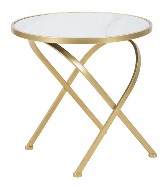 Mauro Ferretti Odkladací stolík Glam 50 cm zlatý/mramor