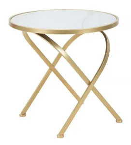 Mauro Ferretti Odkladací stolík Glam 50 cm zlatý/mramor