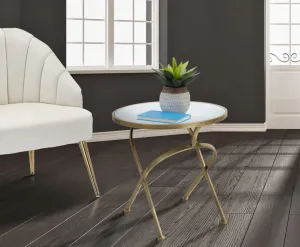 Mauro Ferretti Odkladací stolík Glam 50 cm zlatý/mramor