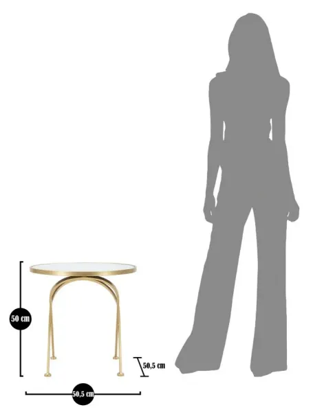 Mauro Ferretti Odkladací stolík Glam 50 cm zlatý/mramor