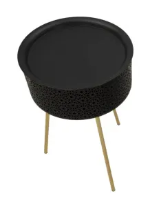 Mauro Ferretti Odkladací stolík Blacky 40 cm čierny/zlatý