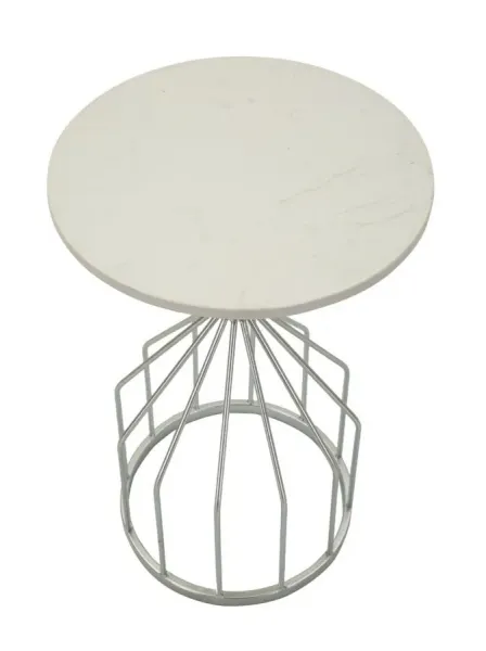 Mauro Ferretti Odkladací stolík Cup 37 cm mramor/strieborný