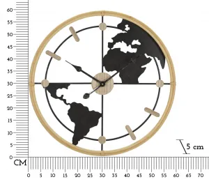 Mauro Ferretti Nástenné hodiny World 60 cm čierne/hnedé