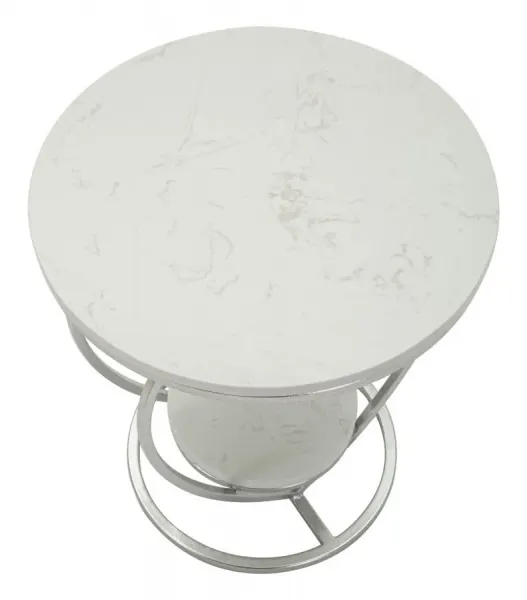 Mauro Ferretti Odkladací stolík Srdce 40 cm strieborný/biely mramor
