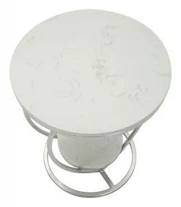 Mauro Ferretti Odkladací stolík Srdce 40 cm strieborný/biely mramor