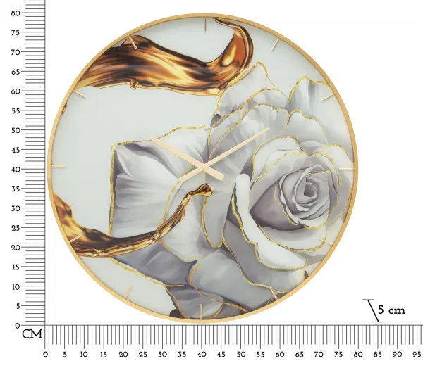 Mauro Ferretti Nástenné hodiny Glass Rose 80 cm viacfarebné/zlaté