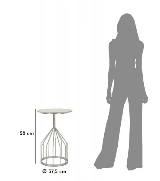 Mauro Ferretti Odkladací stolík Cup 37 cm mramor/strieborný