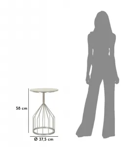 Mauro Ferretti Odkladací stolík Cup 37 cm mramor/strieborný