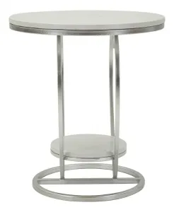 Mauro Ferretti Odkladací stolík Srdce 40 cm strieborný/biely mramor