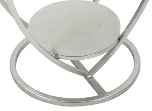 Mauro Ferretti Odkladací stolík Srdce 40 cm strieborný/biely mramor