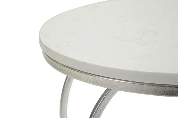 Mauro Ferretti Odkladací stolík Srdce 40 cm strieborný/biely mramor