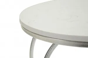Mauro Ferretti Odkladací stolík Srdce 40 cm strieborný/biely mramor