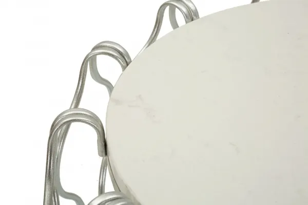 Mauro Ferretti Odkladací stolík Hook 47 cm strieborný