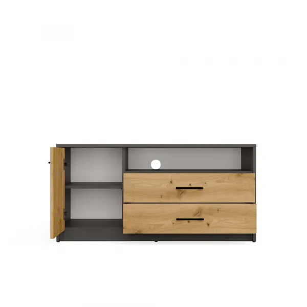 TP Living TV skrinka SIMPLO 1D2S 109 cm antracitová/dub remeselný