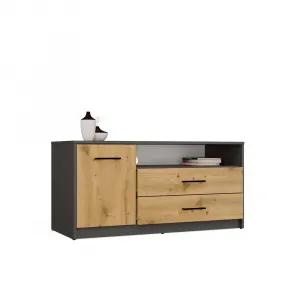 TP Living TV skrinka SIMPLO 1D2S 109 cm antracitová/dub remeselný