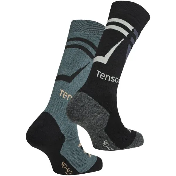 TENSON CORE SKI SOCK 2PK Lyžiarske ponožky, tmavo zelená, veľkosť 37-39
