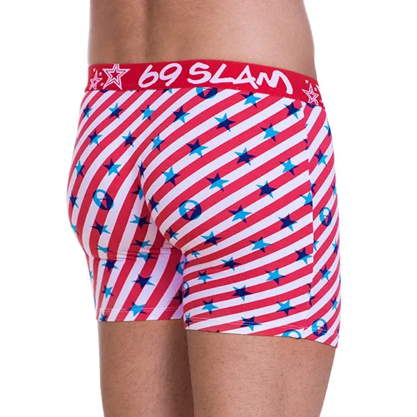 Pánske Boxerky 69SLAM Fit Bamboo Logo & Lines (MPBLLS-BB) M, trenky