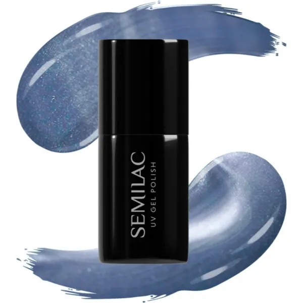 Semilac UV Hybrid Gloss GALA gélový lak na nechty s použitím UV/LED lampy odtieň 665 Blueberry Gloss 7 ml