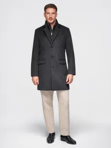 Ombre Unbuttoned men's wool blend coat - graphite