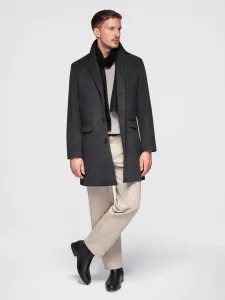 Ombre Unbuttoned men's wool blend coat - graphite