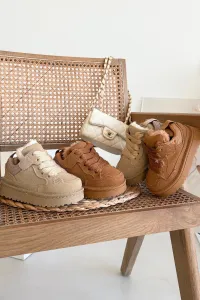 Boto Detské tenisky s teplým podšívkou Camel Mireen