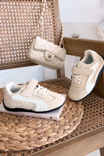 Boto Detské športové topánky s velcro béžové Perrin