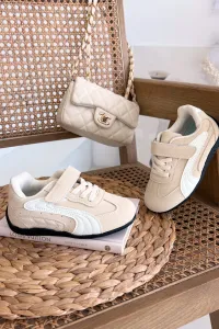 Boto Detské športové topánky s velcro béžové Perrin