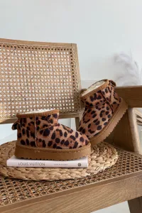 Detské snehule s kožušinou a leopardím vzorom