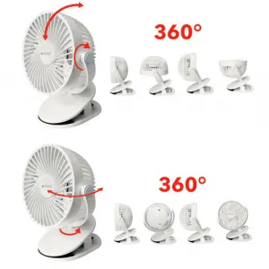 MG Clip bezdrôtový stolný ventilátor, biely