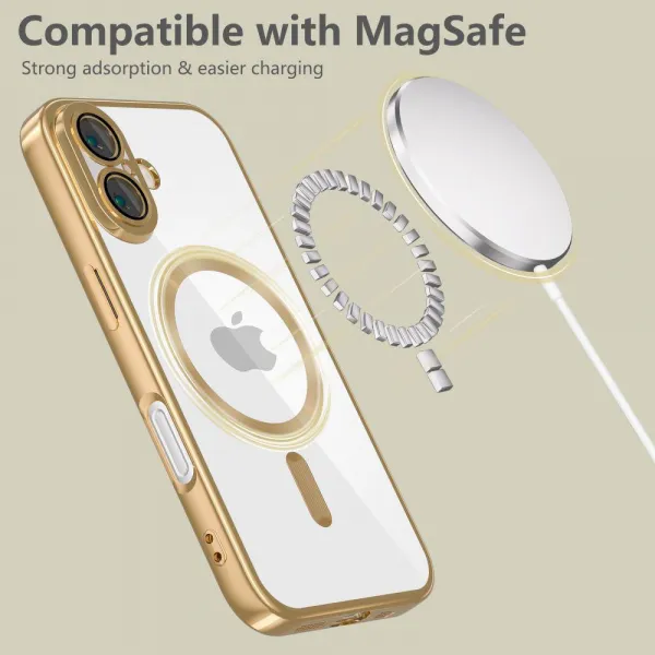 Techsuit Luxury Crystal MagSafe, iPhone 16e, strieborný