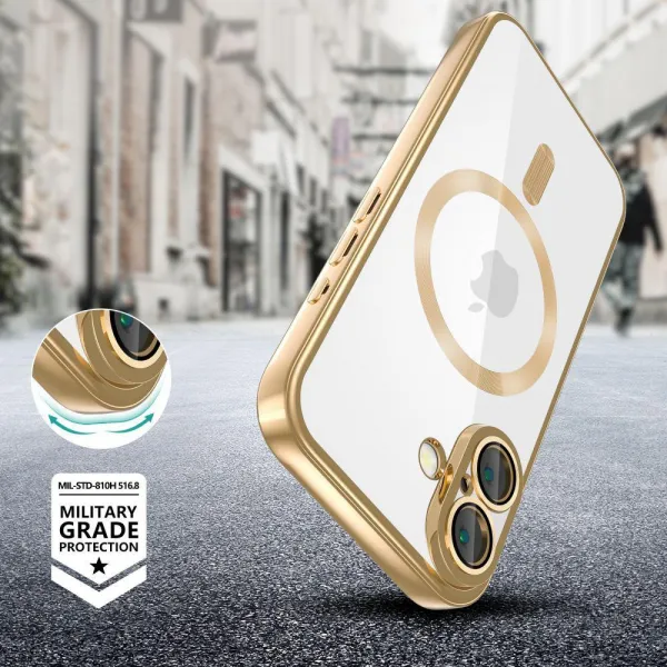 Techsuit Luxury Crystal MagSafe, iPhone 16e, strieborný