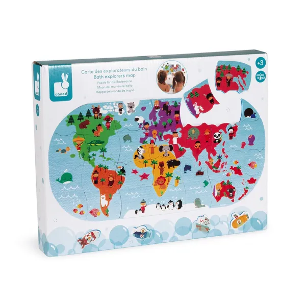 Puzzle - Mapa sveta - hračka do vody - 28ks