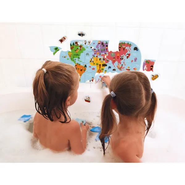 Puzzle - Mapa sveta - hračka do vody - 28ks