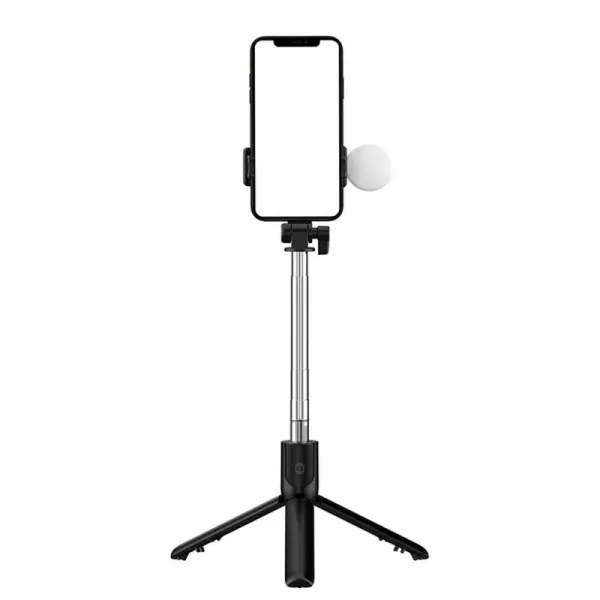 MG Telescopic Bluetooth selfie tyč s LED svetlom 0.71m, čierna