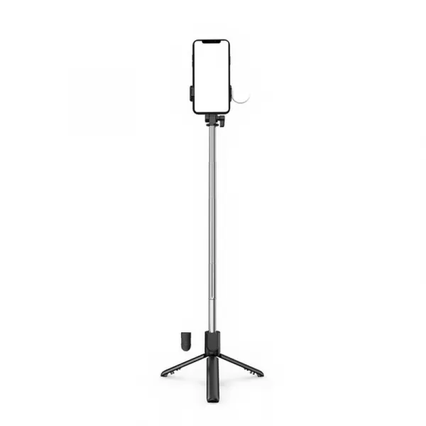 MG Telescopic Bluetooth selfie tyč s LED svetlom 0.71m, čierna