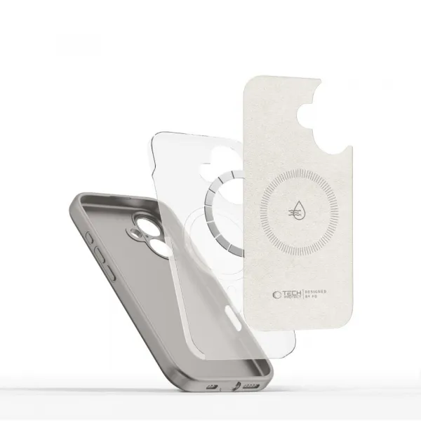 Tech-Protect Liquid Silicone MagSafe kryt na iPhone 16, sivý